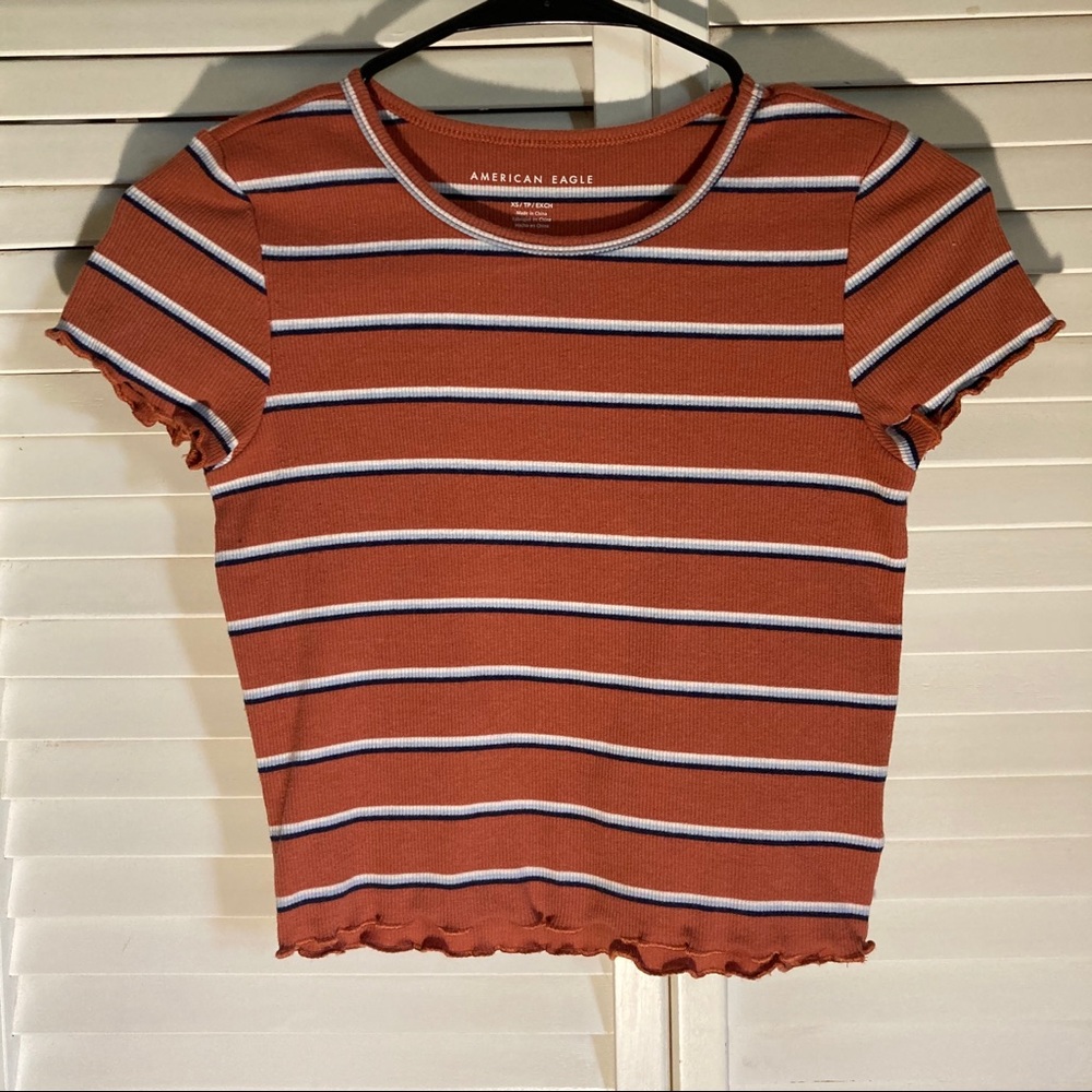 3/$20 American Eagle Cropped Lettuce Edges Croptop